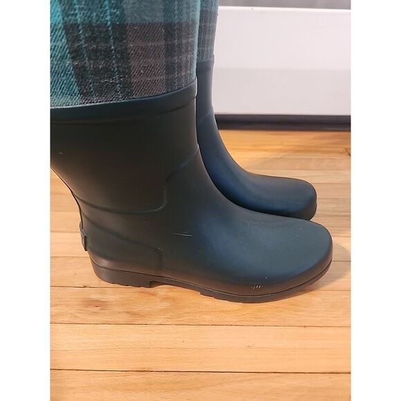 UGG Sabine Tall Women's Green Waterproof Rain Boots Plaid Shoes 6 - Picture 5 of 11